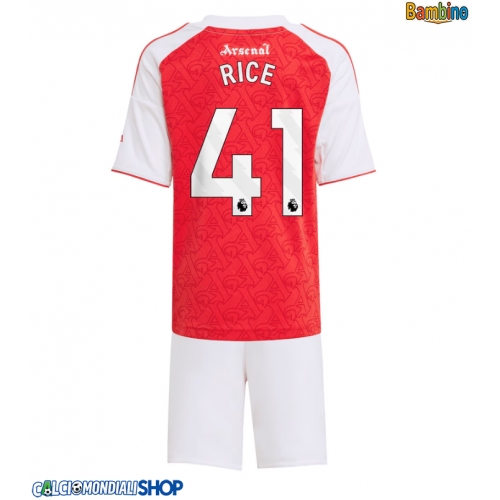 Maglie da calcio Arsenal Declan Rice #41 Prima Maglia Bambino 2025-26 Manica Corta + Pantaloni corti)